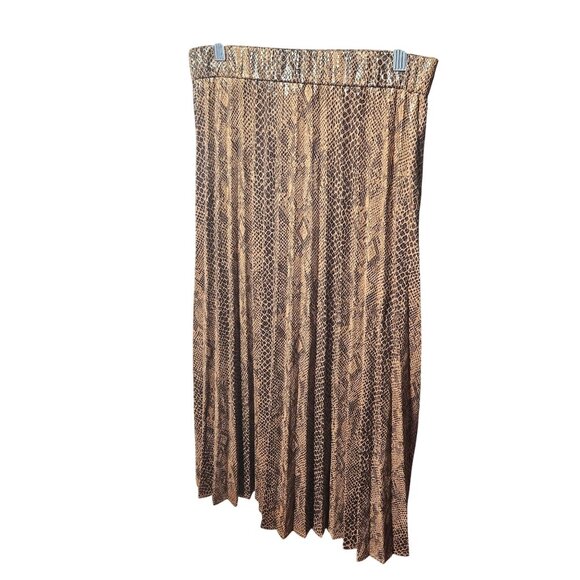 Snake Print Pleated Midi Skirt With Side Zipper By &Other Stories - Picture 1 of 5